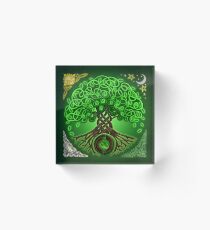 Circle Celtic Tree of Life Acrylic Block