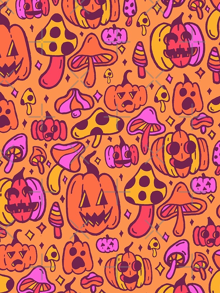 Mushrooms and Pumpkins by doodlebymeg