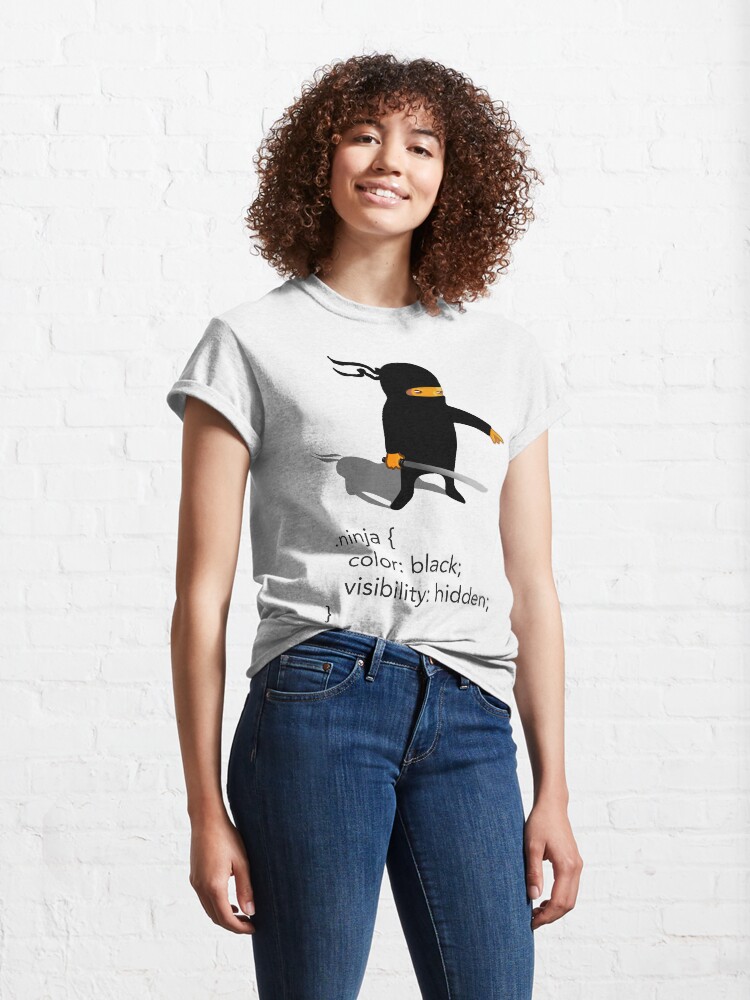 Alternate view of Geek Tee - CSS Jokes - Ninja Classic T-Shirt