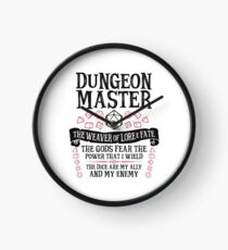 Dungeon Master, The Weaver of Lore & Fate - Dungeons & Dragons (Black Text) Clock