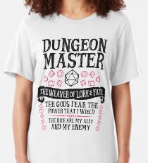 Dungeon Master, The Weaver of Lore & Fate - Dungeons & Dragons (Black Text) Slim Fit T-Shirt