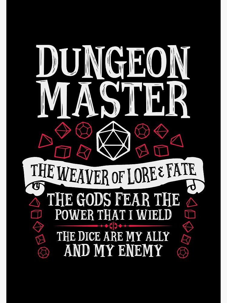Dungeon Master, The Weaver of Lore & Fate - Dungeons & Dragons (White Text) by enduratrum