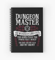 Dungeon Master, The Weaver of Lore & Fate - Dungeons & Dragons (White Text) Spiral Notebook