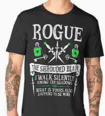 ROGUE, THE SHROUDED BLADE - Dungeons & Dragons (White Text) Men's Premium T-Shirt