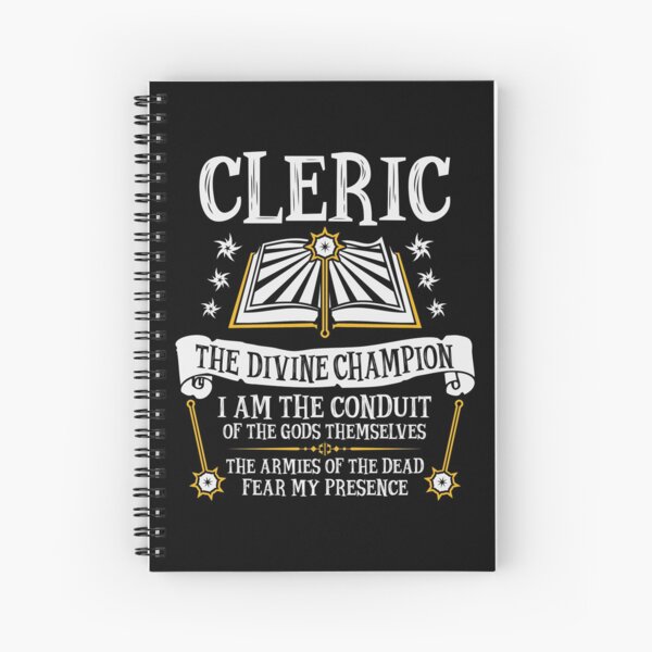 CLERIC, THE DIVINE CHAMPION - Dungeons & Dragons (Black) Spiral Notebook