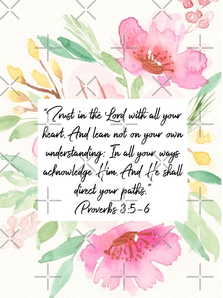 Trust in the Lord with all your heart | Proverbs 3:5,6 | Scripture Art by Harpleydesign