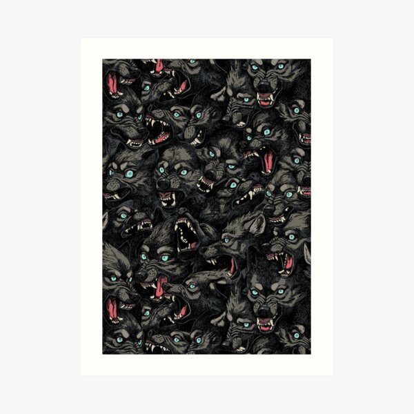Wolf Pack Pattern Art Print
