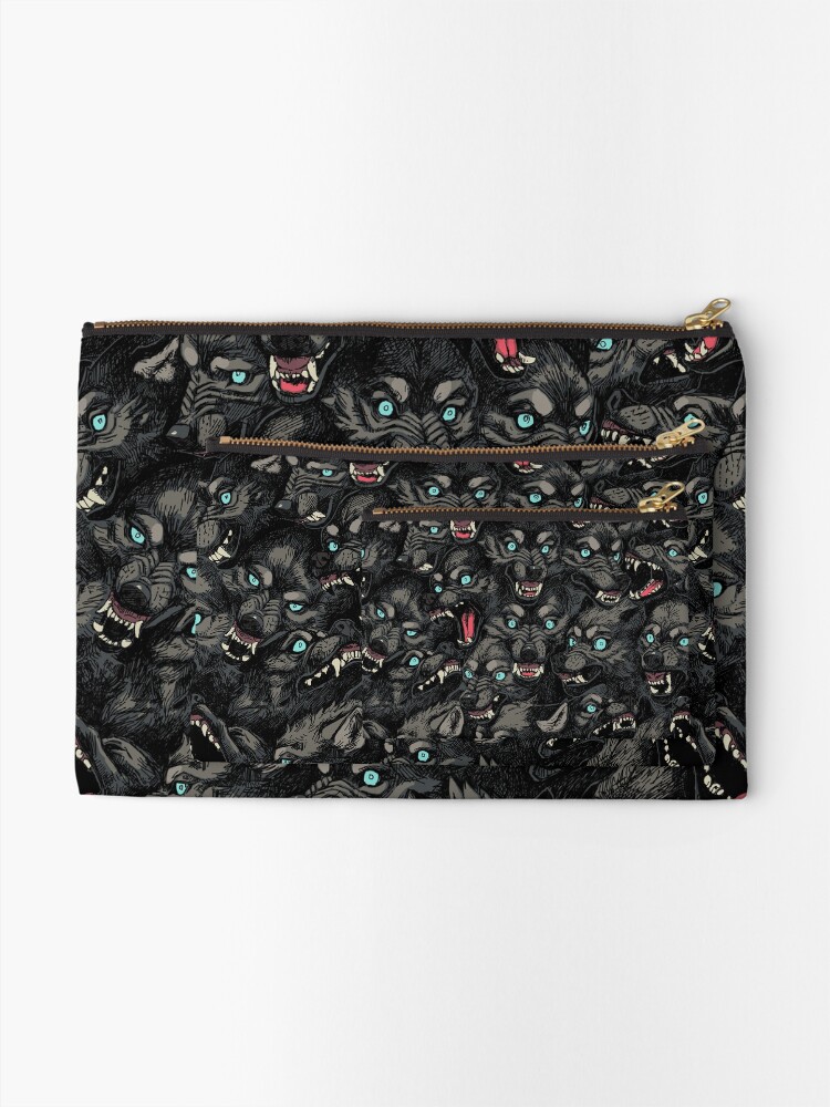 Alternate view of Wolf Pack Pattern Zipper Pouch