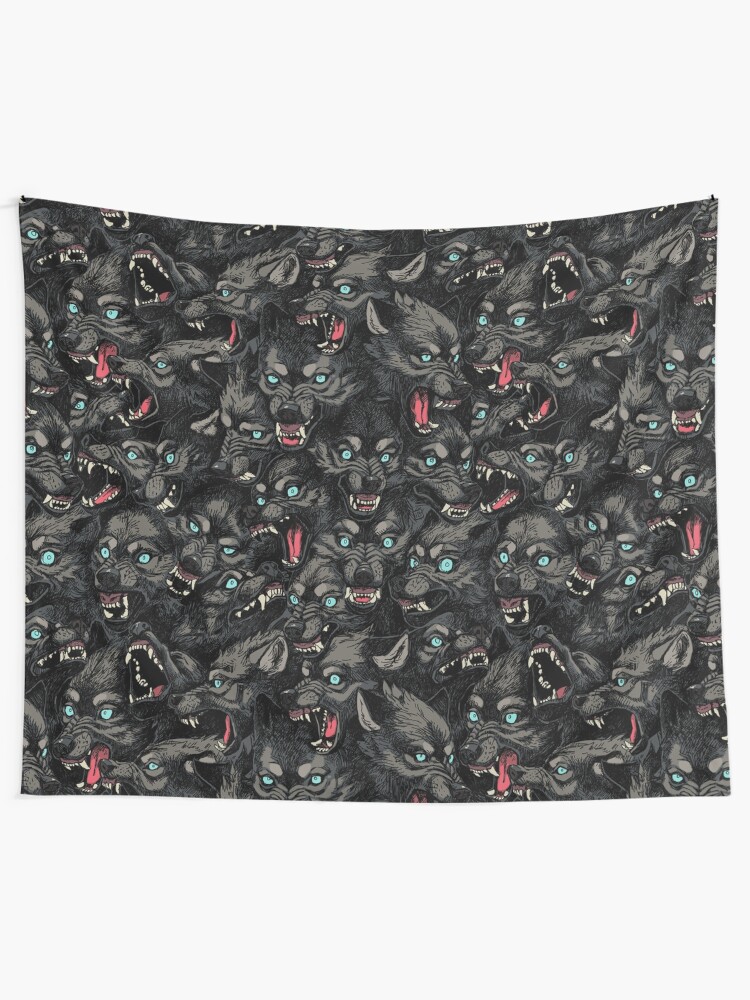 Alternate view of Wolf Pack Pattern Tapestry
