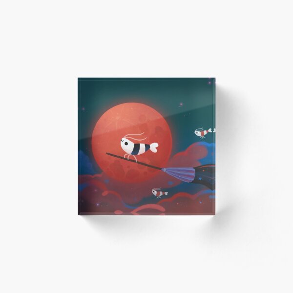 Moonlit night Acrylic Block