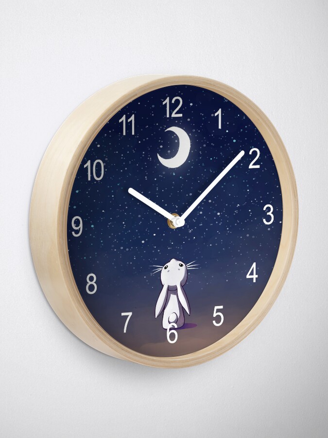 Alternate view of Moon Bunny Clock