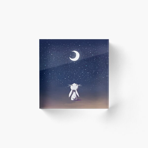 Moon Bunny Acrylic Block