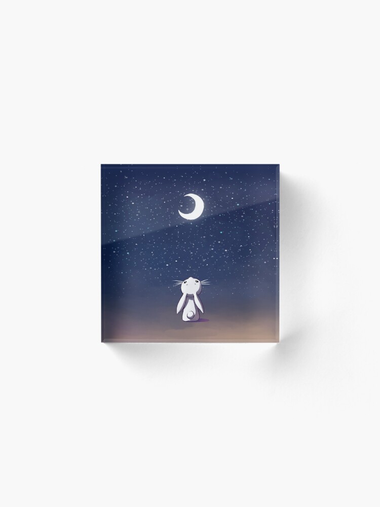 Alternate view of Moon Bunny Acrylic Block