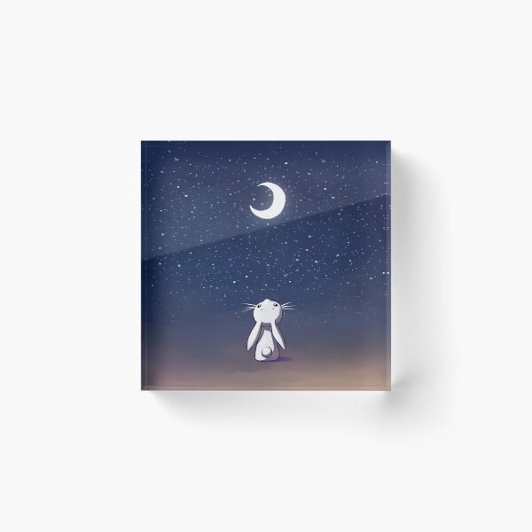 Moon Bunny Acrylic Block