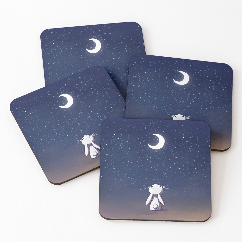 Moon Bunny Coasters (Set of 4)