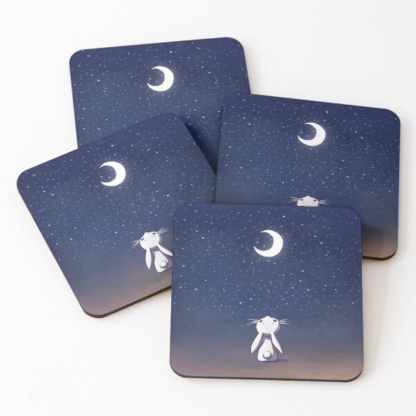 Moon Bunny Coasters (Set of 4)
