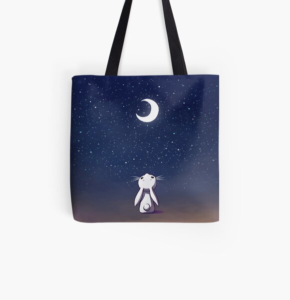 Moon Bunny All Over Print Tote Bag