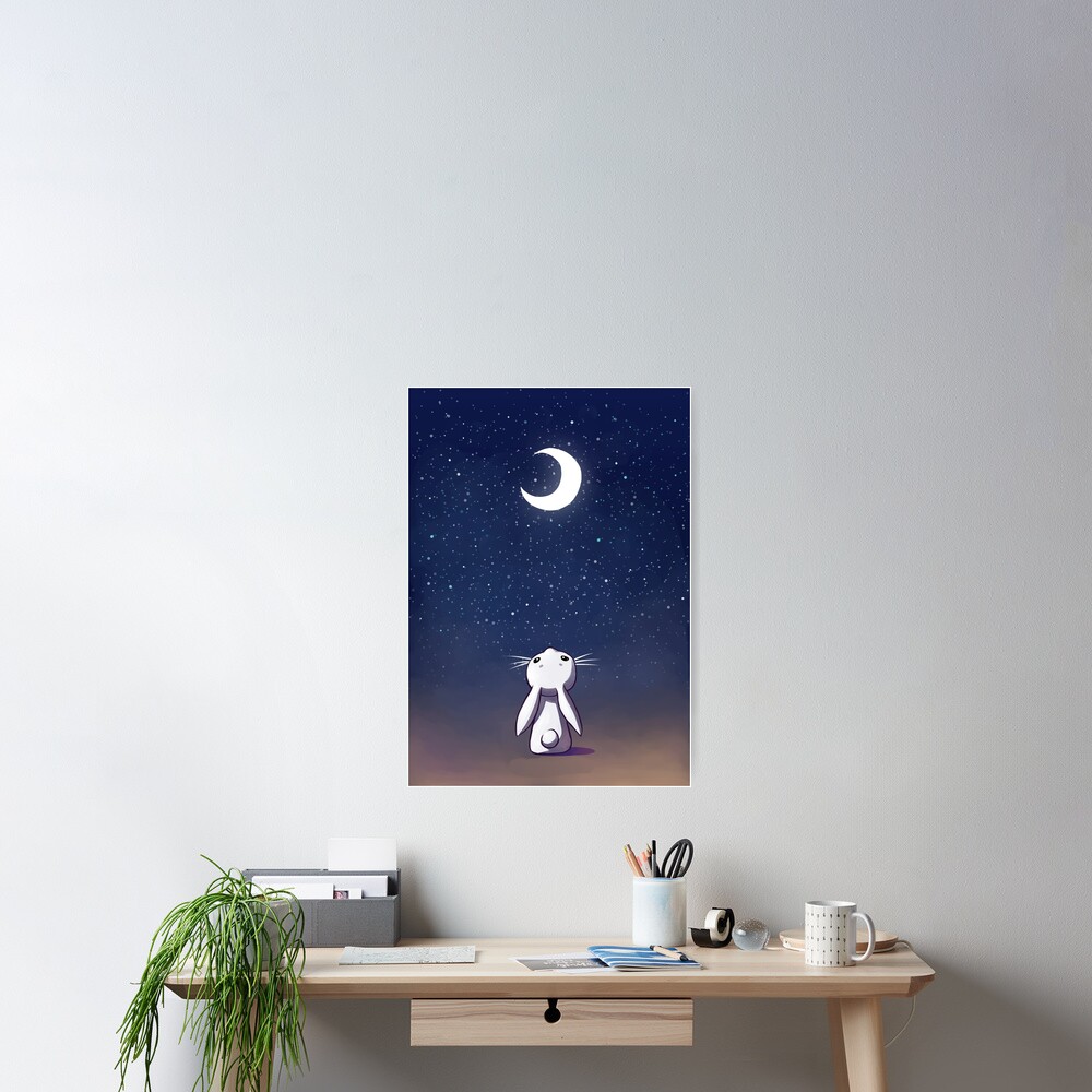Moon Bunny Poster