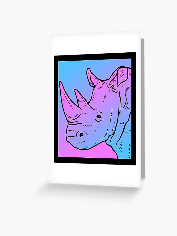 Tarjetas de felicitación «Rinoceronte Vaporwave Estética Pastel Rhino  rinoceronte» de dinosareforever | Redbubble