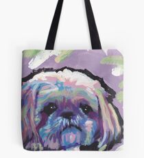 Shih Tzu Bright colorful pop dog art Tote Bag