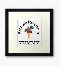 Broccoli Ice-Cream Yummy - Broccoli Ice-Cream Yummy Shirt - Broccoli Ice-Cream Yummy t-shirt - Broccoli Ice-Cream Yummy Kids Shirt Framed Print