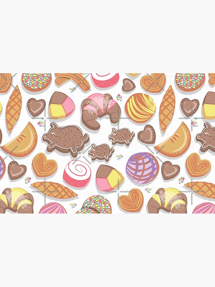 Vinilo Para Portatil Mexicano Panaderia Dulce Frenzy Fondo Blanco Colores Pastel Pan Dulce De Selmacardoso Redbubble