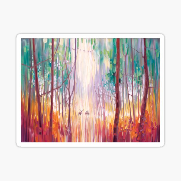 They Know - An Autumn Woodland Landscape With Deer Sticker