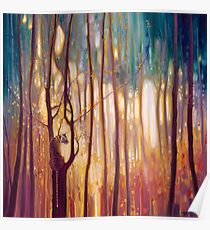 Tiger Tiger Burning Bright - Ein Tiger in einem leuchtenden Wald Kunstwerk Poster