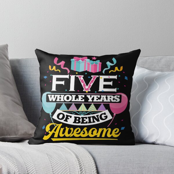 Item preview, Fifth Birthday Shirt - Five Whole Years Of Being Awesome designed and sold by festivalshirt.