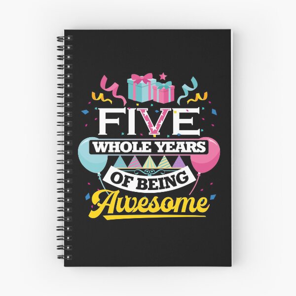 Item preview, Fifth Birthday Shirt - Five Whole Years Of Being Awesome designed and sold by festivalshirt.