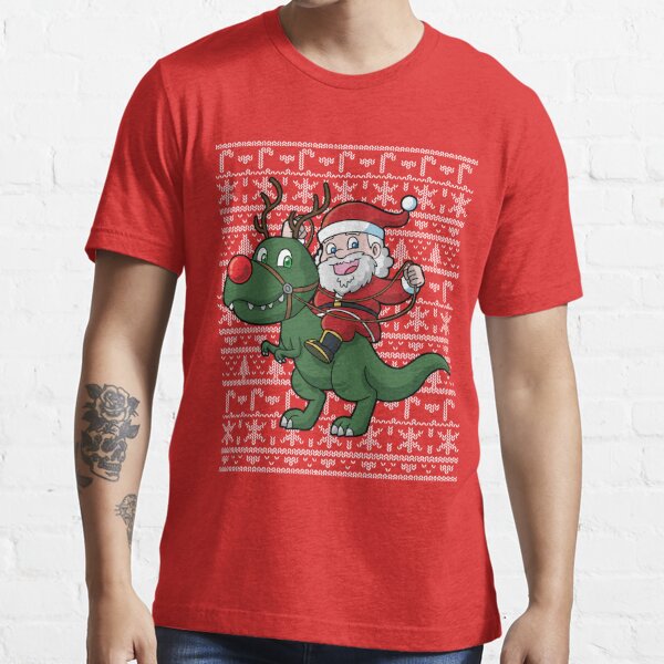 Naughty or Nice Kids Ugly Sweater The Struggle Is Real Youth T-shirt Funny T-Rex Santa Claus Christmas Happy New Year Dinosaur