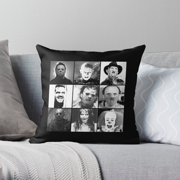 Iconic Horror Villians Throw Pillow