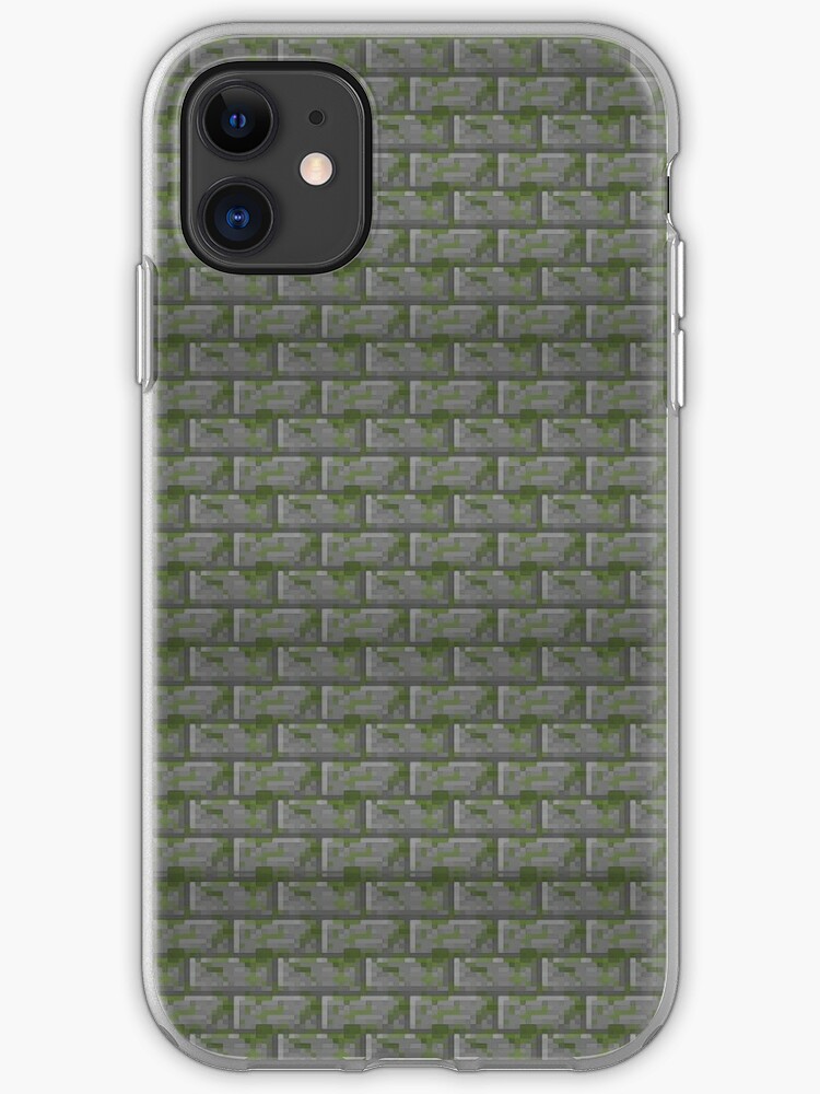 Minecraft Moss Stone Texture Iphone Case Cover By Mangopie94 Redbubble - mc stone roblox