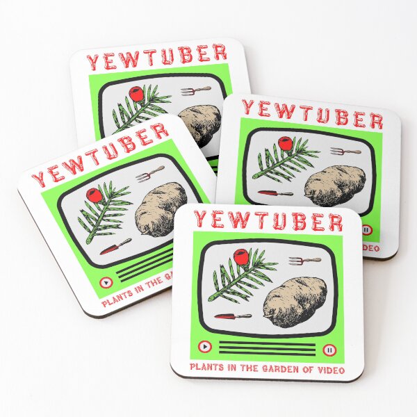 Item preview, Yewtuber (Plants in the Garden of Video) - YouTuber Content Creator Gardening Pun designed and sold by TimespunThreads.