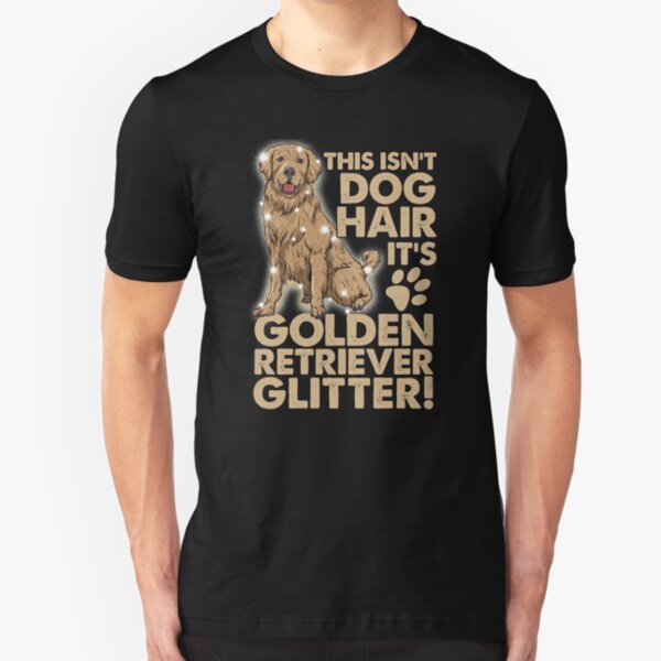 Golden Retriever Dog Glitter Slim Fit T-Shirt