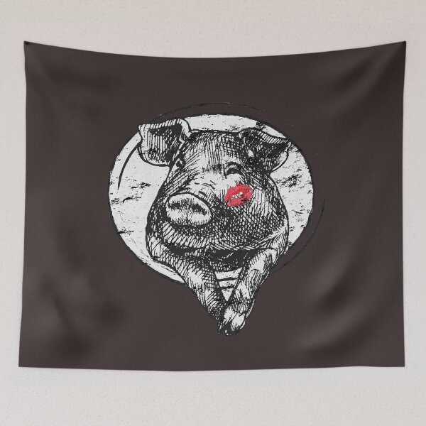 Item preview, Cool Pig Kiss Lip - Happy Pig in Mud designed and sold by Zavola.