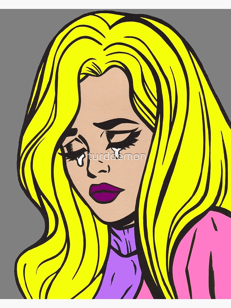 Blonde Sad Comic Girl Canvas Print For Sale By Turddemon Redbubble