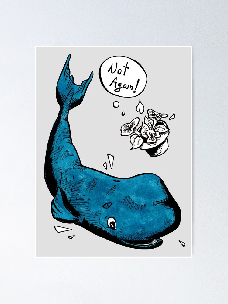 Cartoon Blue Whale - Comic Style Poster for Sale by SaraVLeoni
