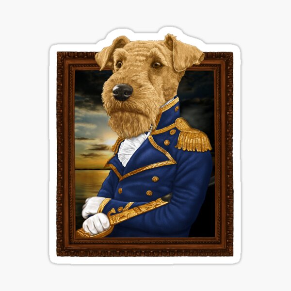 His Royal Admiral Airdale Terrier Sticker