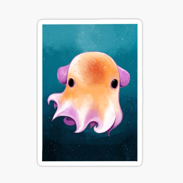 Cute Dumbo Octopus In Space Sticker