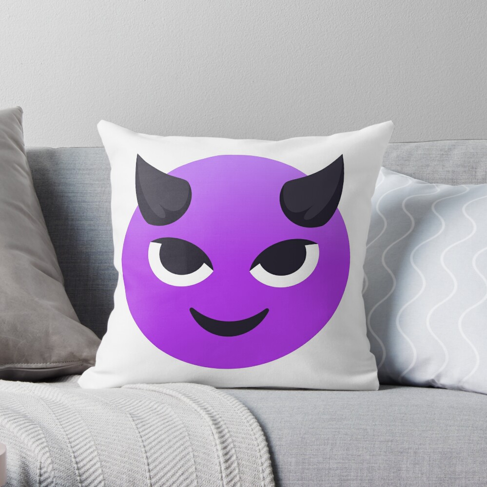 Purple devil hot sale emoji pillow