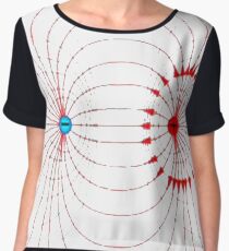 #field, #science, #electric, #lines, #direction, #magnetic, #education, #electricity, #magnet, #physics, #illustration, #blue, #background, #axis, #pole, #south, #north, #dipole, #vector, #surface Chiffon Top