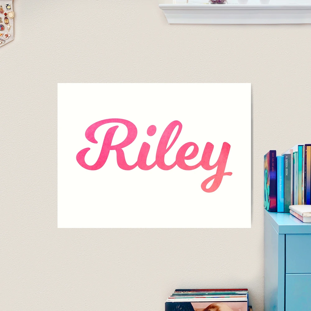 Riley girls name pink watercolor type Sticker for Sale by ComicKitsch