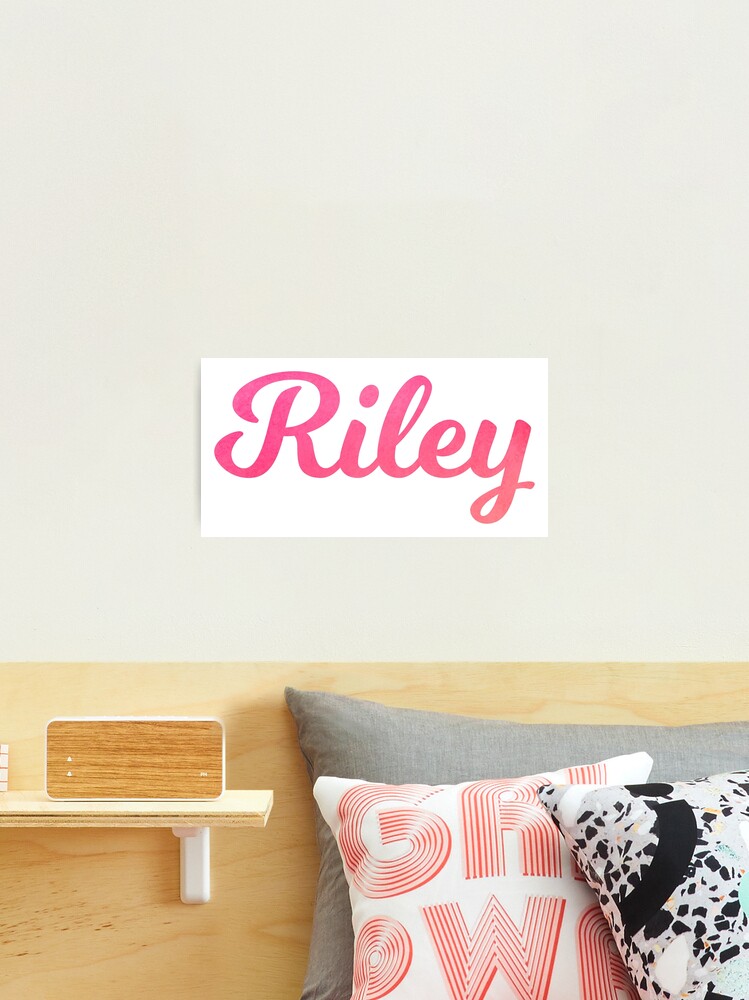 Riley girls name pink watercolor type Sticker for Sale by ComicKitsch