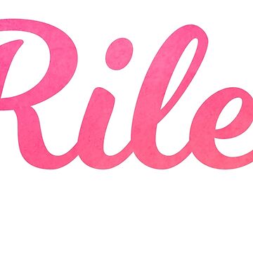 Riley girls name pink watercolor type Sticker for Sale by ComicKitsch