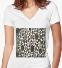 #pattern, #design, #abstract, #shape, #tile, #decoration, #repetition, #art, #print, #textured, #textile, #seamless pattern, #backgrounds, #retro style, #no people, #square Women's Fitted V-Neck T-Shirt