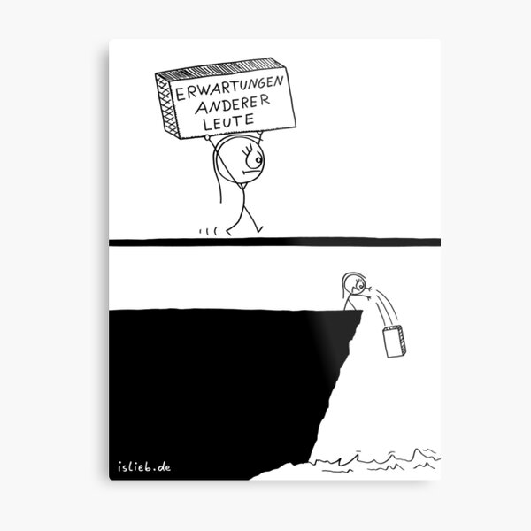 Erwartungen islieb Comic Metallbild