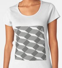 #pattern #design #square #repetition #tile #mosaic #textile #abstract #illusion #geometry #illustration #simplicity #geometricshape #seamlesspattern #nopeople #textured #backgrounds Women's Premium T-Shirt