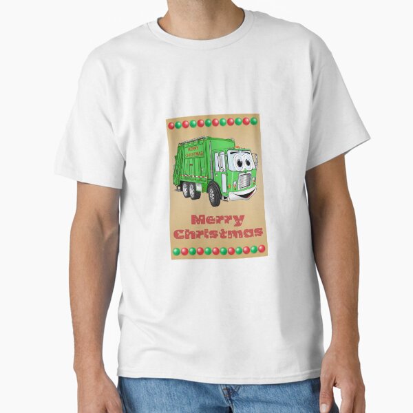Christmas Card Garbage Truck Cartoon Classic T-Shirt