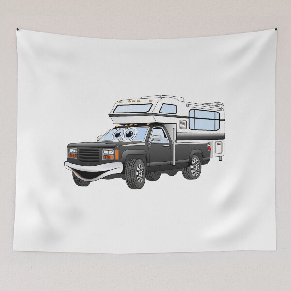 Aperçu de l'œuvre Black Cartoon Pick Up Camper créée et vendue par Scott Hayes.